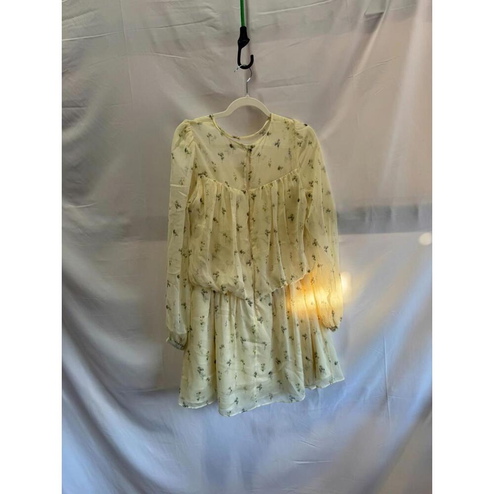 Adam Lippes x RTR Yellow Long Sleeve Mini Dress Size 6 - Picture 4 of 5